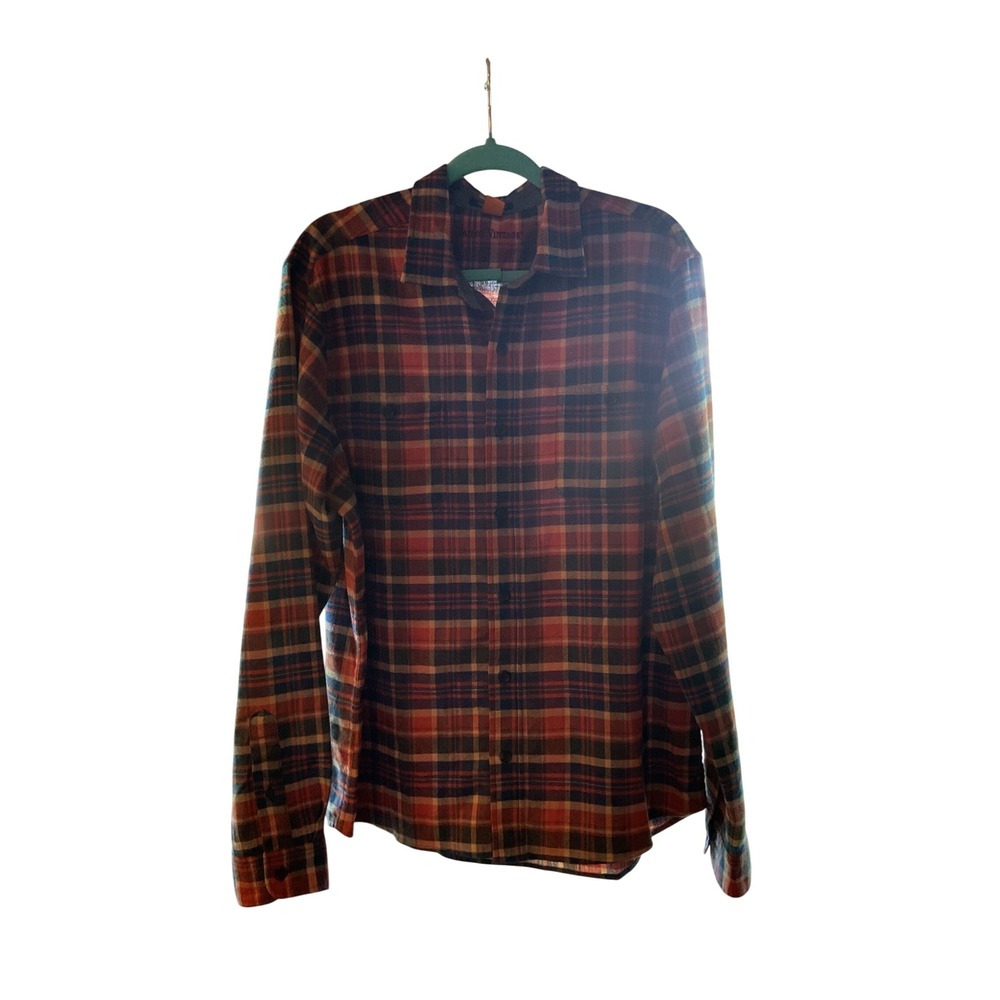 Tailor Vintage Flannel Shirt Plaid Button Up Long‎ Sleeve Casual Mens Size L